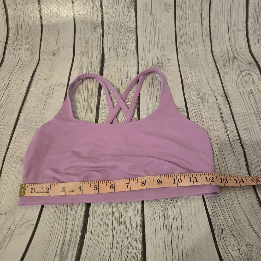 Lululemon Energy Bra Pink Strappy Back Size 6 Light Support Yoga Gym